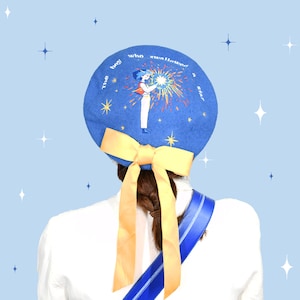 Blue falling stars anime beret