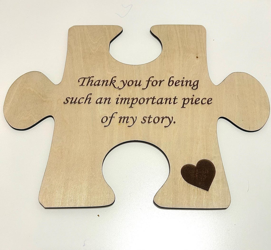 Wooden Laser Engraved Puzzle Piece - Etsy