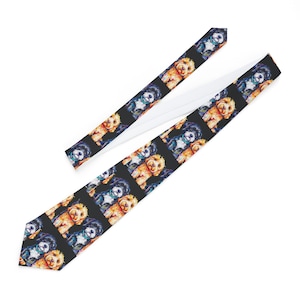 Dog Lover Necktie, Unique Pet-Themed Tie, Gift for Dog Owners, Funny Dog Tie, Casual Wear, Men&#39;s Accessories