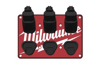 Organizador de almacenamiento para garaje Milwaukee M12 para herramientas y baterías, montaje en pared, color personalizado.