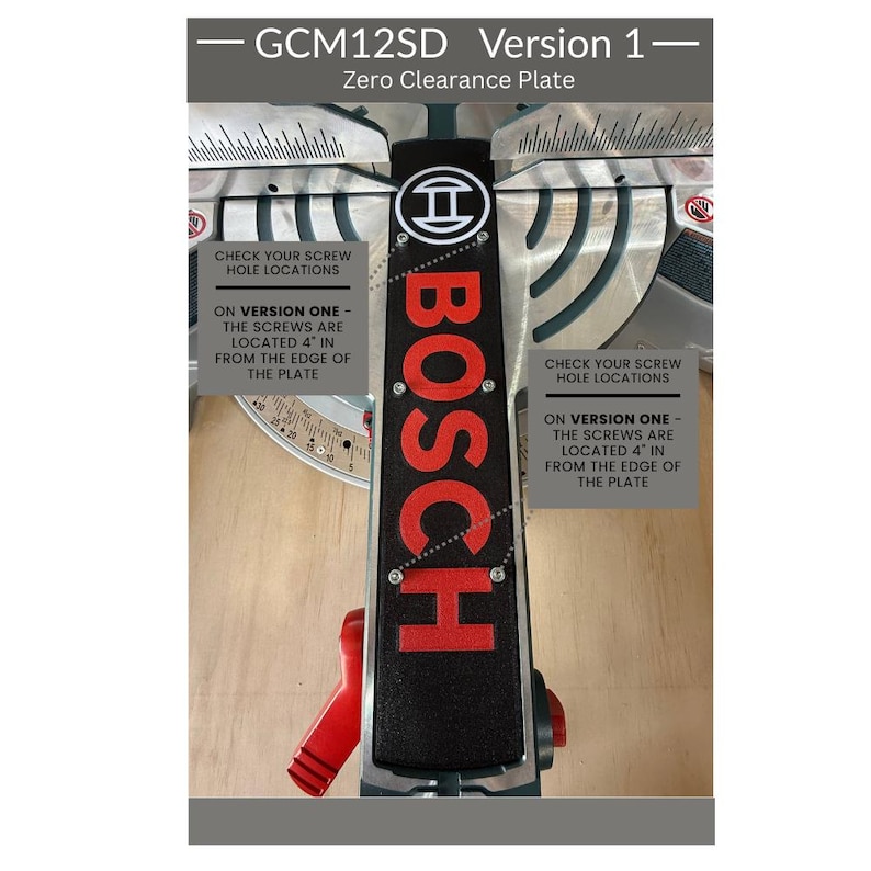 Bosch GCM12SD Zero Clearance Insert Custom Throat Plate Clean Cut Dust Control Miter Saw Workshop Upgrade image 5