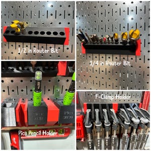 Pegboard Router Tool Mount Compatible With Wall Control Pegboard Fits Dewalt Milwaukee ...