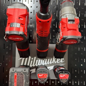 Milwaukee M12 3X3 Tool and Battery Wall Mount Garage Storage Organizer Custom Color