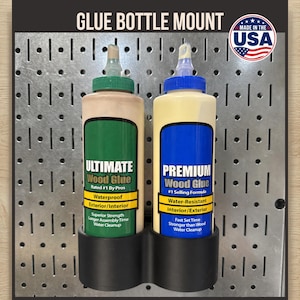 Pegboard Bottle Holder Wall Control Metal Pegboard Glue Storage Workshop Organization Garage Solution Woodworking Glue Adhesive Rack Craft