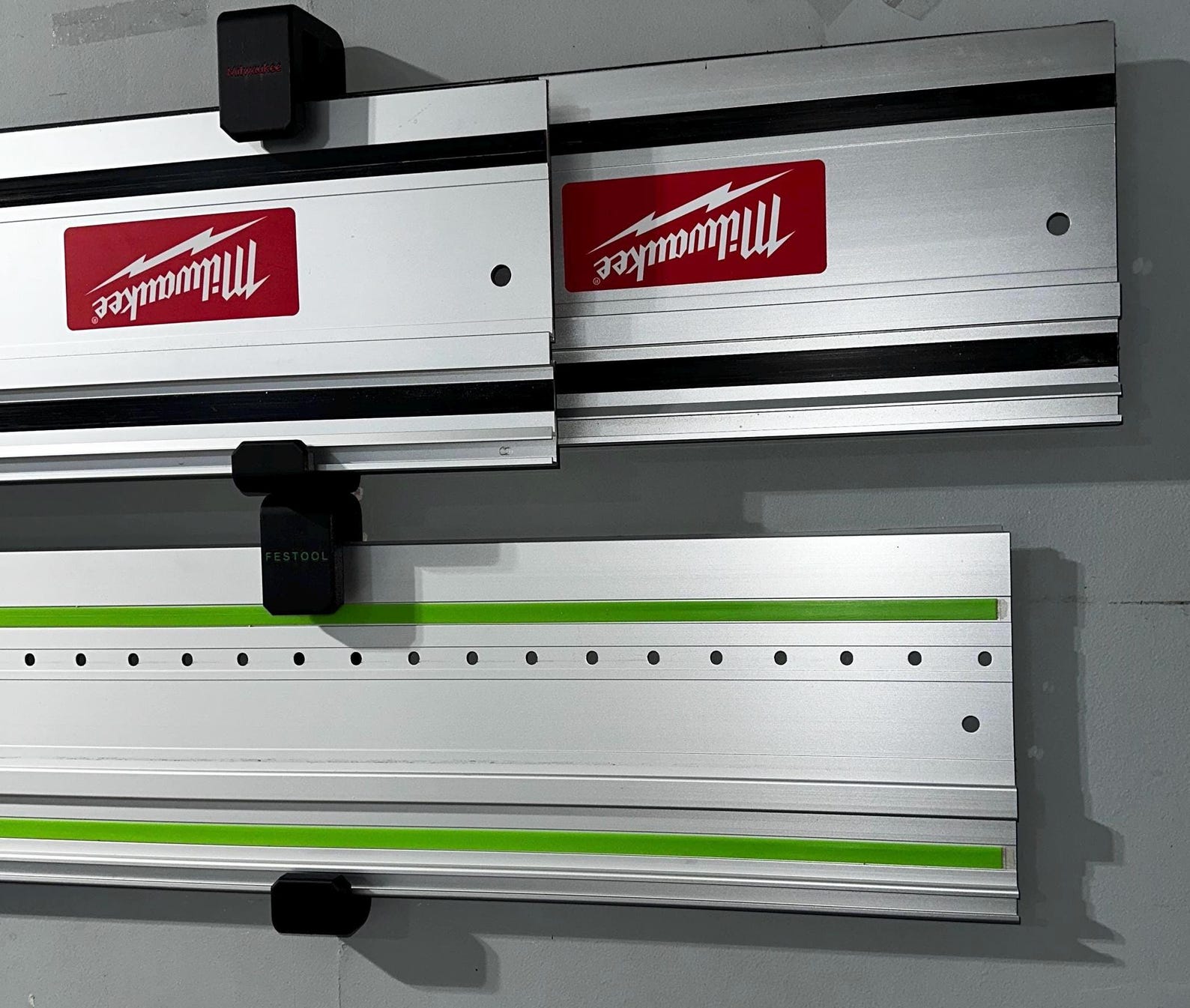 Track Saw Guide Rail Wall Mounts Milwaukee Dewalt Festool Shop Organize ...