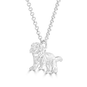 Collar de plata personalizado con diseño de Shih Tzu: joyas de plata esterlina grabadas a medida para amantes de los perros