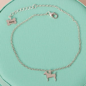 Personalised Jack Russell Silhouette Bracelet - Sterling Silver Chain Bracelet - Jewellery for Dog Lovers