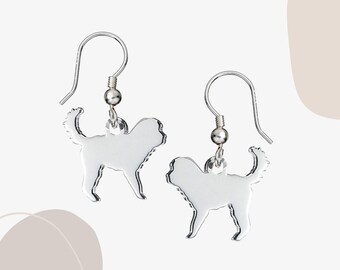 Cockapoo Silhouette Earrings - Huggie Hoop or Hook Earrings - Sterling Silver - Jewellery for Dog Lovers