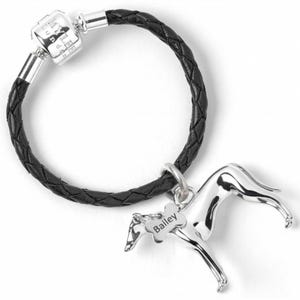 Greyhound Silver Keyring