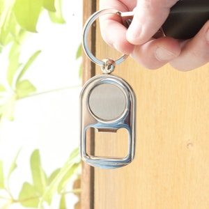 Personalised Bottle Opener Keyring - Custom Engraved Gift for Him - Bottle Opener Gift - Stainless Steel