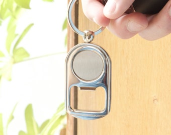 Engraved Stainless Steel Bottle Opener Keyring - Personalised Gift