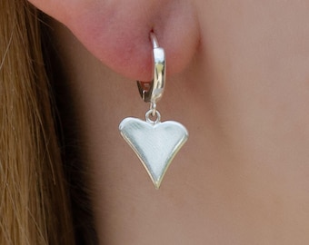 Pendientes de corazón de plata de ley - Joyas únicas