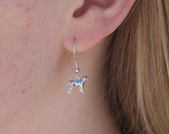 Labrador 3D Silver Earrings