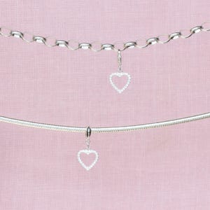 Sterling Silver Crystal Heart Charm