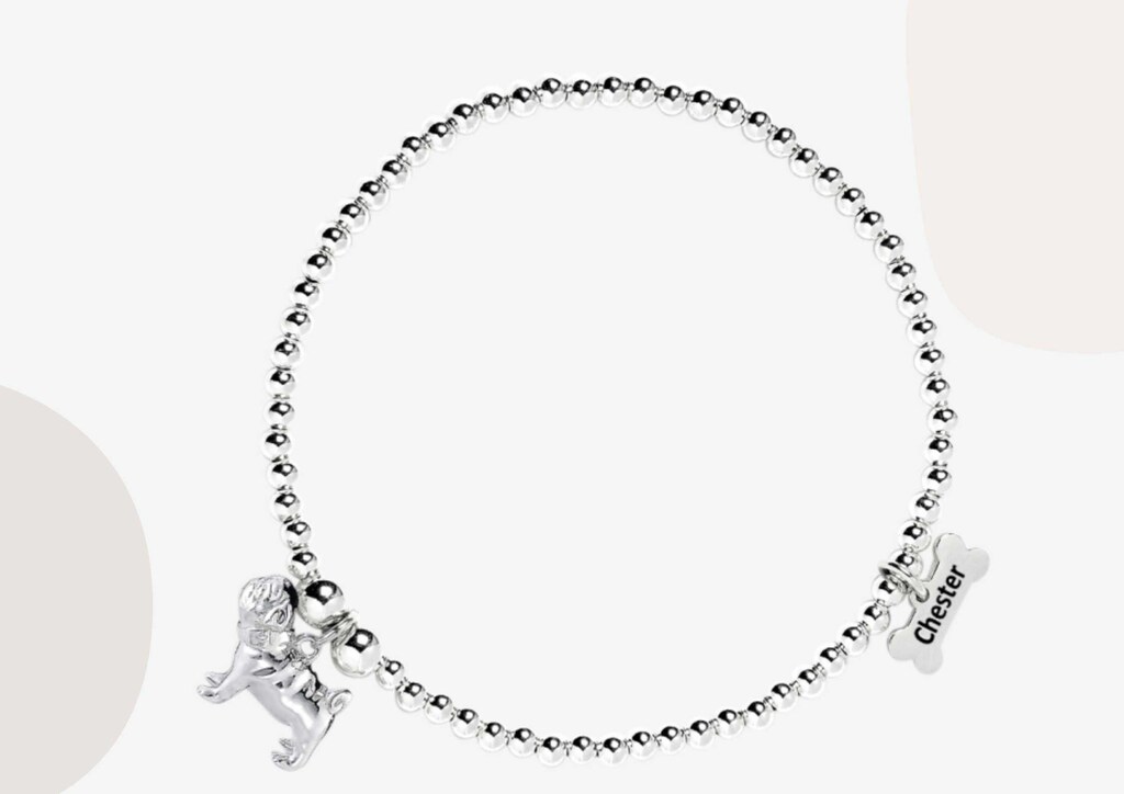 DUOWEI Bracciale Carlino In Acciaio Inox Con Placcato Oro 18k, Gioiello Ipoallergenico Per Amanti Dei Cani, Regalo Per Ragazze