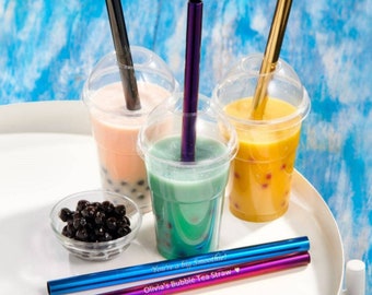 Personalised Metal Boba Bubble Tea Straws