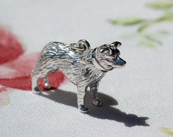 Colgante de Border Collie de plata de ley – Joyería para amantes de los perros