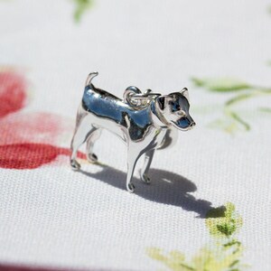 Jack Russell Silver Charm - Sterling Silver Jack Russell Pendant - Dog Lovers Jewellery