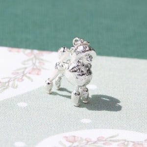 Poodle Silver Charm - Sterling Silver Poodle Pendant - Dog Lovers Jewellery