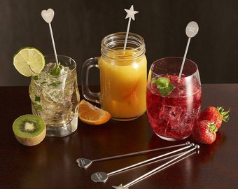 Personalised Drink Stirrers - Engraved Cocktail Stirrer - Custom Party Accessory - Stainless Steel