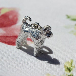 Labradoodle Silver Charm - Sterling Silver Labradoodle Pendant - Dog Lovers Jewellery