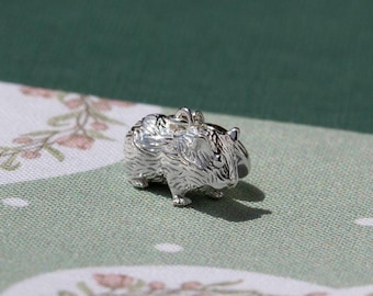 Guinea Pig Silver Charm - Sterling Silver Guinea Pig Pendant - Jewellery for Pet Lovers