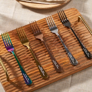 Personalised Black Fork - Unique Engraved Gift - Stainless Steel