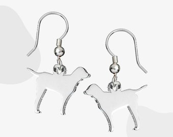 Labrador 2D Silver Earrings