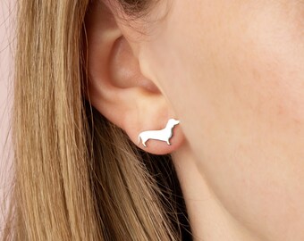 Sterlingzilveren teckeloorknopjes – Sausage Dog Jewellery