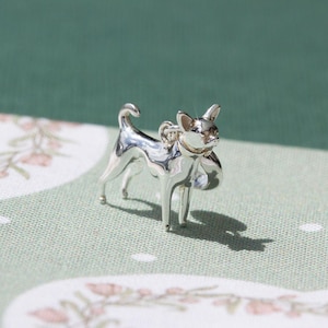 Chihuahua Silver Charm - Sterling Silver Chihuahua Pendant - Dog Lovers Jewellery