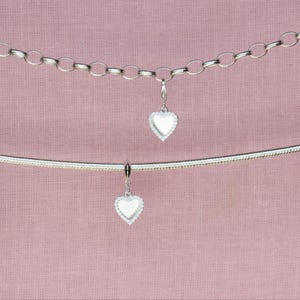 Sterling Silver Crystal Double Heart Charm