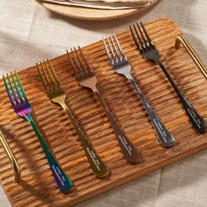 Personalised Rainbow Fork - Unique Engraved Gift - Stainless Steel