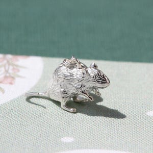 Gerbil Silver Charm - Sterling Silver Gerbil Pendant - Jewellery for Pet Lovers