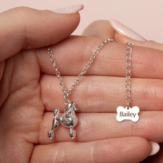 パーソナライズされたプードルのシルバーネックレス - Etsy 日本