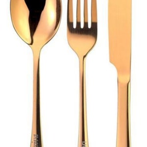 Personalised Stainless Steel Rose Gold Cutlery Set