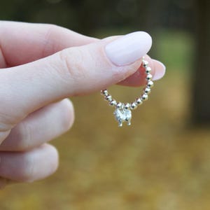 Pomeranian Ring - Sterling Silver Elasticated Ring - Jewellery for Dog Lovers