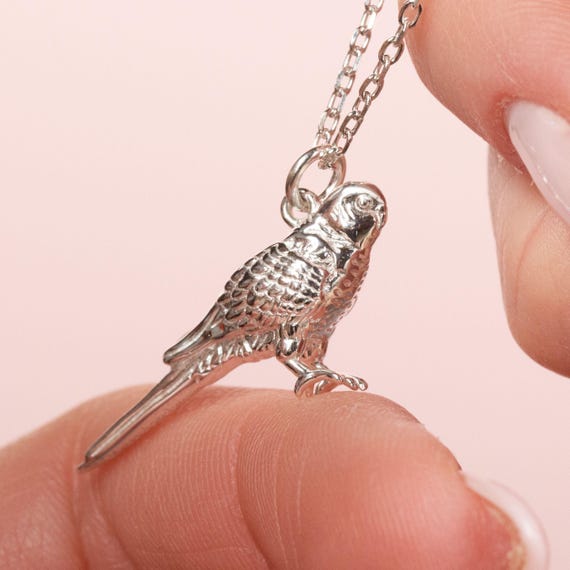Collana in argento sterling con uccello pettirosso