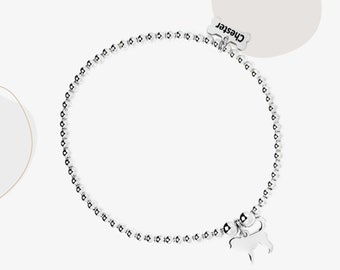 Personalised Cockapoo Silhouette Bracelet Sterling Silver
