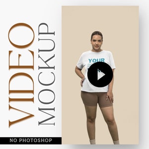 13) Bella Canvas Tshirt Video Mockup, Woman T-shirt Video in Studio, Instagram Reel TikTok YouTube Shorts for Tshirt Design