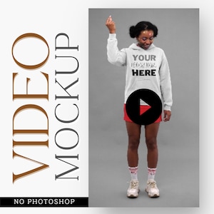 16) Crop Top, T-Shirt and Hoodie Video Mockup, Model in Studio Professional Tshirt Mockup Template, Video for Fahion Brand Marketing