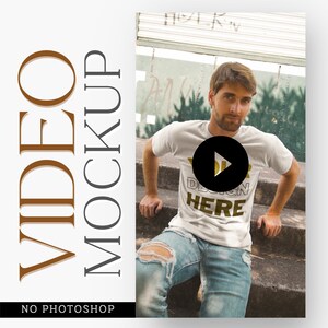 36) Model Man T-Shirt Video Mockup for Apparel Small Business