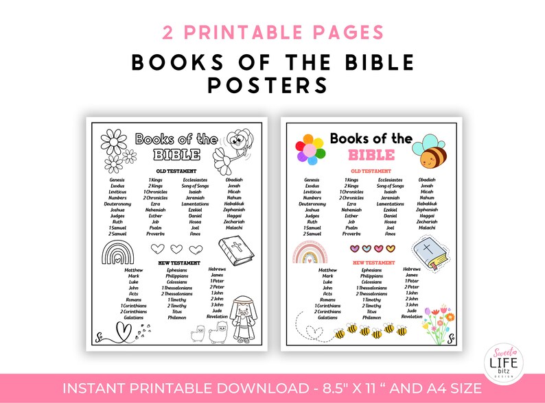 Books of the Bible Coloring Page I Books of the Bible Printable Page I ...