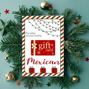 Christmas Restaurant Gift Card Templates: 4 Cuisine Designs (digital ...