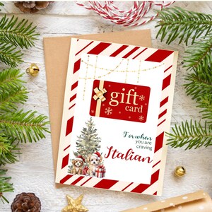 Christmas Restaurant Gift Card Templates: 4 Cuisine Designs (digital ...