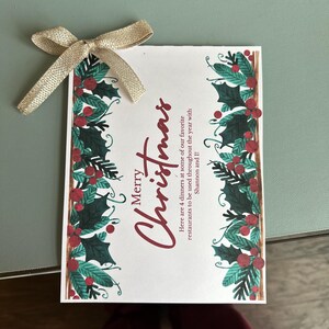 Christmas Restaurant Gift Card Templates: 4 Cuisine Designs (digital ...