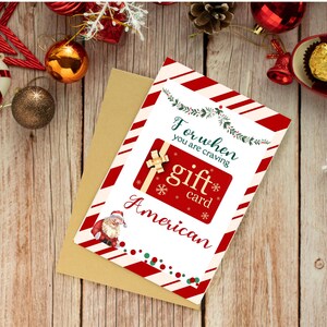 Christmas Restaurant Gift Card Templates: 4 Cuisine Designs (digital ...