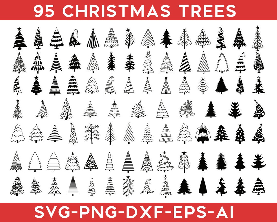 Christmas Trees SVG Files for Cricut Christmas Tree Clipart Etsy