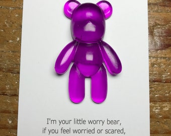 Resin Worry Bear, Pocket Bear, Pocket hug, Comfort, Anxiety, reassurance, Gift for kids, Back to school, Stocking fillers, Well-being, Happy