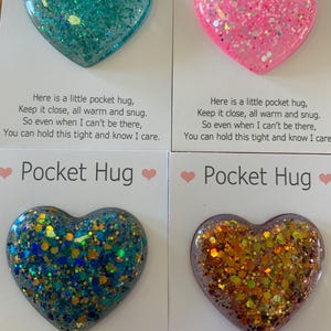 Abbraccio tascabile, Cuore tascabile, Premuroso, Amore, Cuore, Conservare, Abbraccio, Cuore tascabile in resina, Regalo speciale, Piccolo regalo, Regalo per lei, Amorevole