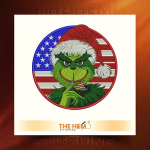 Amerikaans Grinch-borduurontwerp